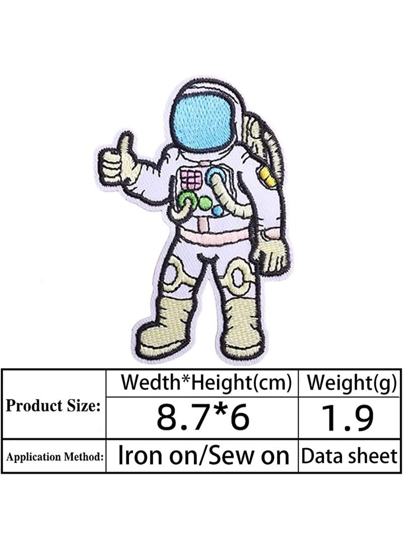 fantasize 21pcs Iron On Patches for Clothing Embroidered Patches Decoration DIY Craft Patches Sew On Iron On Patches Applique for Clothes Dress Pants Hats Jeans Backpacks ( Astronaut ) - Image 2